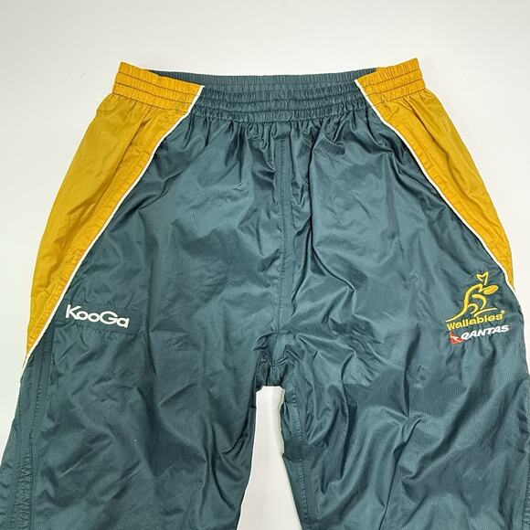 KooGa Australia Wallabies Rugby Track Pants Mens Large Qantas Green/Yellow RARE! - Picture 3 of 15